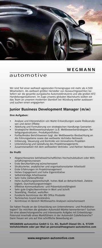 Junior Business Development Manager (m/w) - jobs4academics