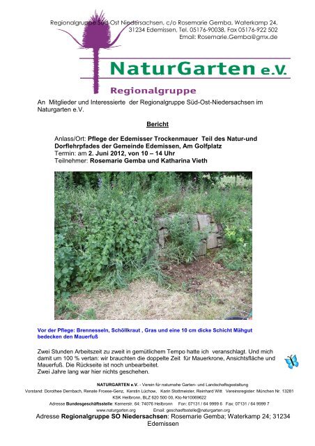 Trockenmauerbau - Naturgarten eV