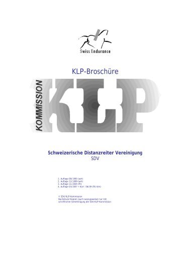 KLP-Broschüre - bei swissendurance.ch!