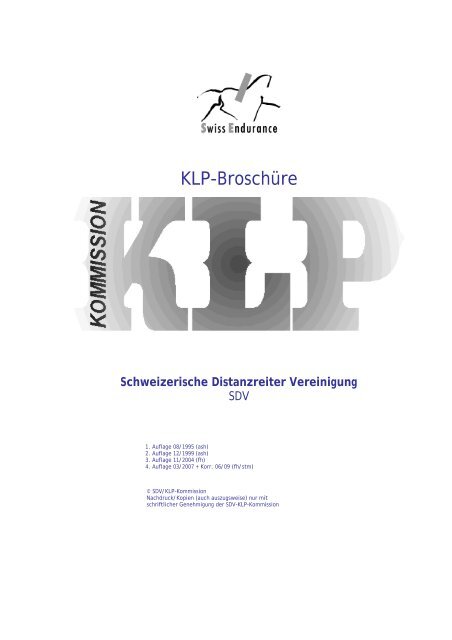 KLP-Broschüre - bei swissendurance.ch!