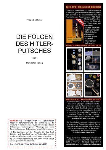 DIE FOLGEN DES HITLERPUTSCHES - Raketen und Raumfahrt