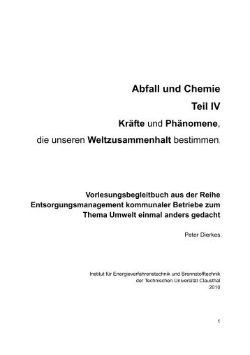 Abfall und Chemie Teil IV Kräfte - Institut für ...