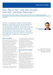 Das „Say on Pay” nach dem VorstAG – doch kein ... - White & Case