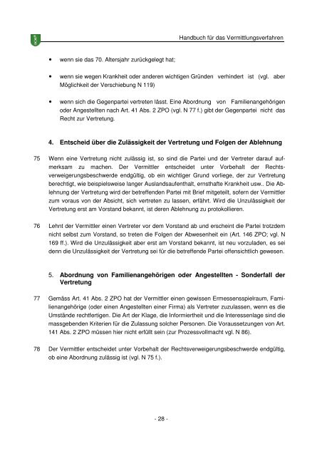 handbuch für das vermittlungsverfahren - advodaehler.ch