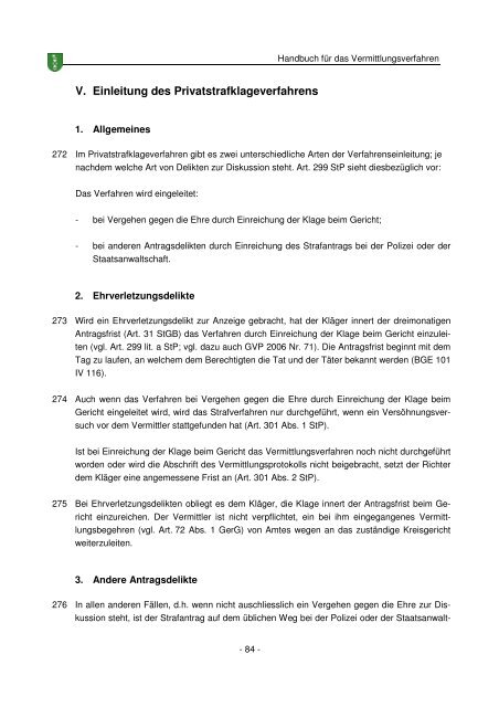 handbuch für das vermittlungsverfahren - advodaehler.ch