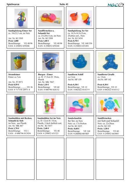 Spielwaren - zu den Katalogen