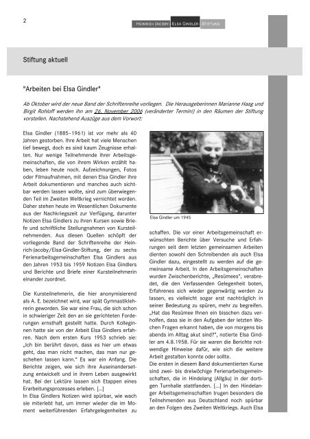 Rundbrief Nr. 8 (September 2006) - Heinrich Jacoby - Elsa Gindler ...