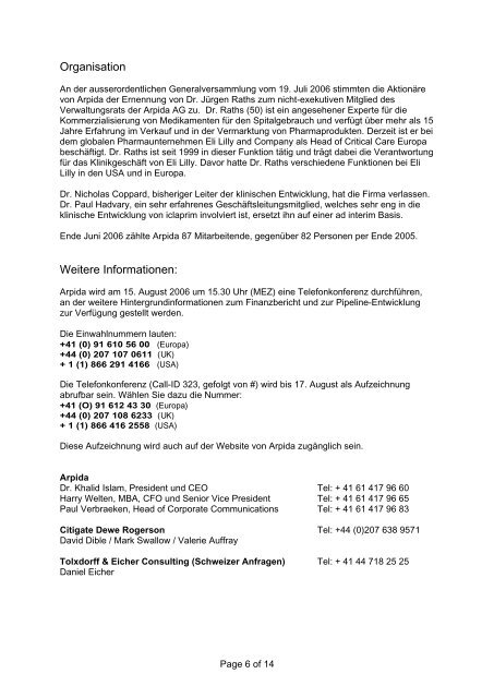 Page 1 of 14 Pressemitteilung - Evolva