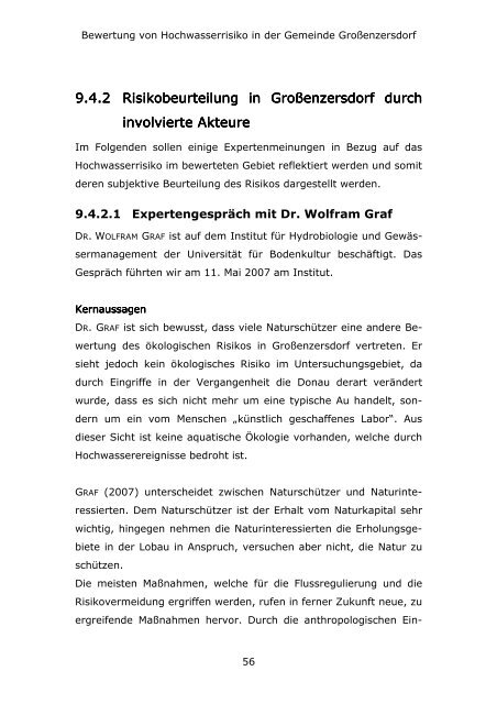 Bewertung Bewertung von Hochwasse von Hochwasserrisiko in der ...