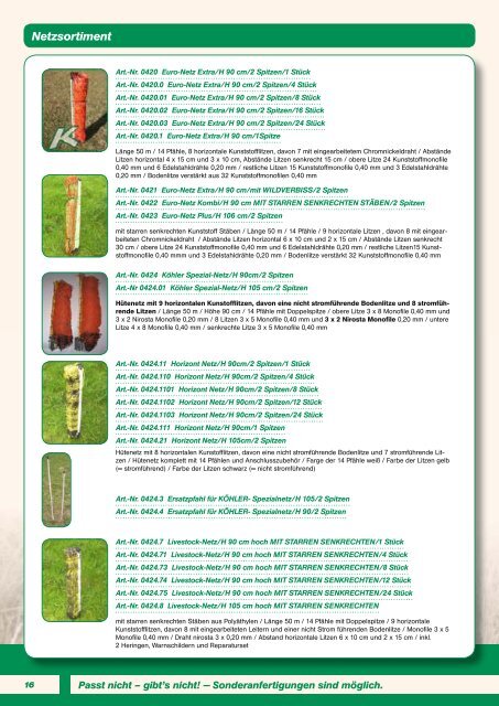 Katalog 2011/2012 Schafstalleinrichtungen und Zubehör