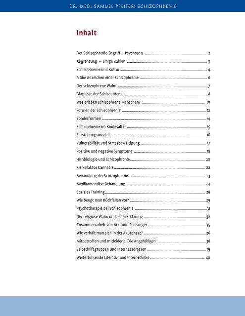 Schizophrenie - verstehen, behandeln, bewältigen ... - BCB Schweiz