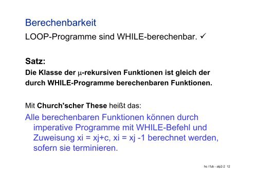 2. Imperative Programmierung und Berechenbarkeit ...