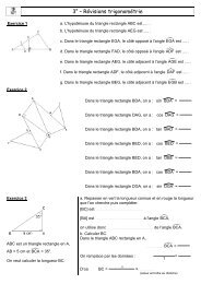 3e – Révisions trigonométrie