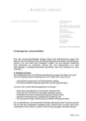 Deutsche Sammelklage - Rechtsanwalt CAN FELIX ANSAY