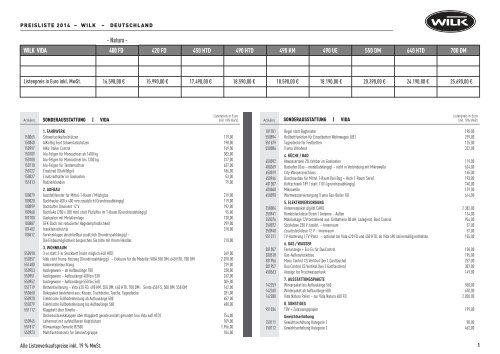 Natura - 400 FD 420 FD 450 HTD 490 HTD 490 KM 490 UE 550 DM ...