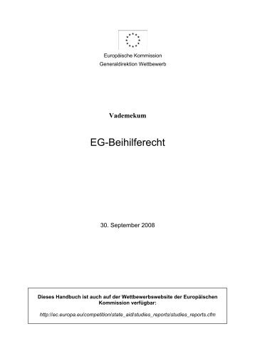Vademekum EG-Beihilferecht (30.09.2008) [ . PDF ] - Interreg IV