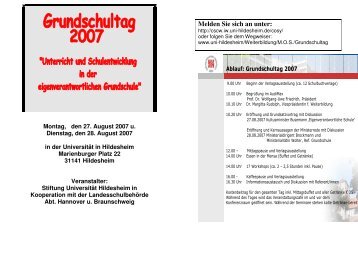 detaillierte Programm des Grundschultages - VBE