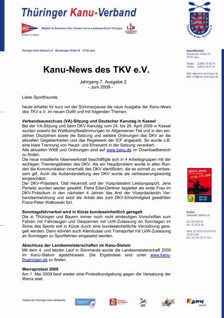 Ausgabe 2 - Thüringer Kanu-Verband e.V.