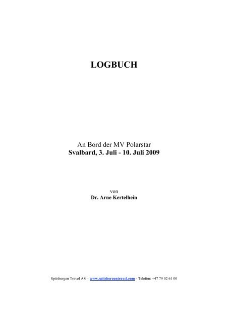 LOGBUCH - Spitsbergen Travel