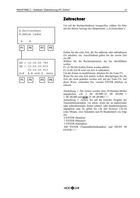 Programm PC Online - Microgate