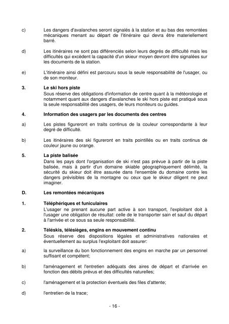 10 Règles FIS Rules de conduite, Règles de Sécurité dans les ...