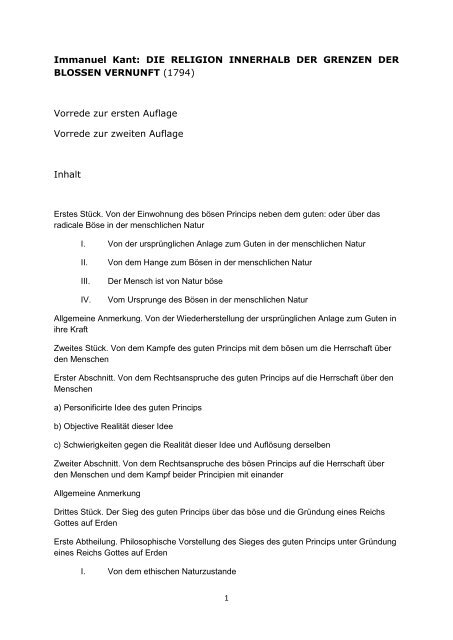 Immanuel Kant Die Religion Innerhalb Der Leo Dorner Net