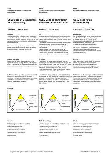 CEEC Code of Measurement for Cost Planning CEEC Code de ...