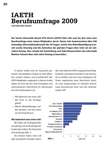 IAETH Berufsumfrage 2009 - Vis - ETH Zürich