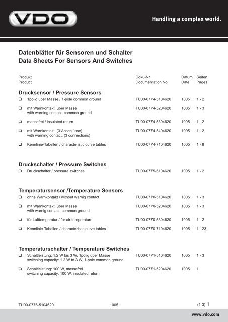 Temperaturschalter Kühlwasser. 82°-68°. Gewinde: M22x1,5. 2x