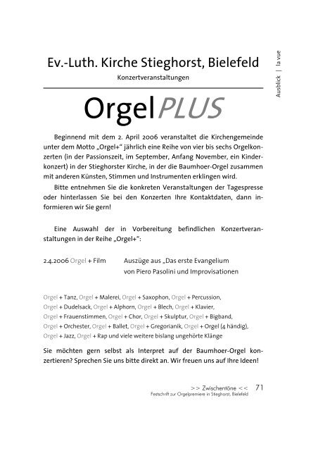 Festschrift zur Orgelpremiere - symphonic-organ.com