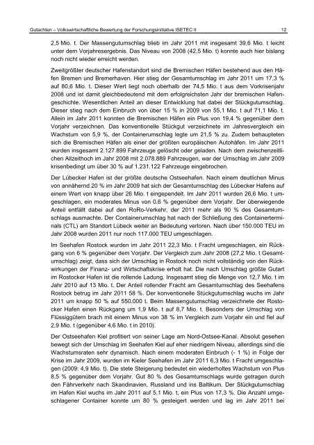 Gutachten – Volkswirtschaftliche Bewertung der ... - bei ISETEC-II