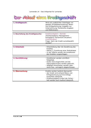 Kapitalbeschaffung mithilfe von Bankkrediten - Lernender.ch
