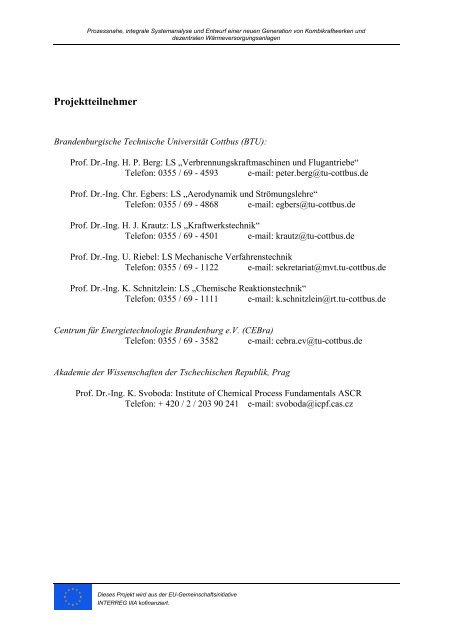 Abschlussbericht - Lehrstuhl Kraftwerkstechnik