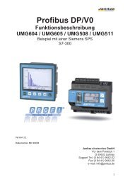 Funktionsbeschreibung. Für die Profibus - Janitza Electronics GmbH