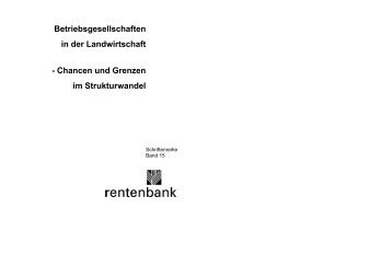 Band 15 - Landwirtschaftliche Rentenbank