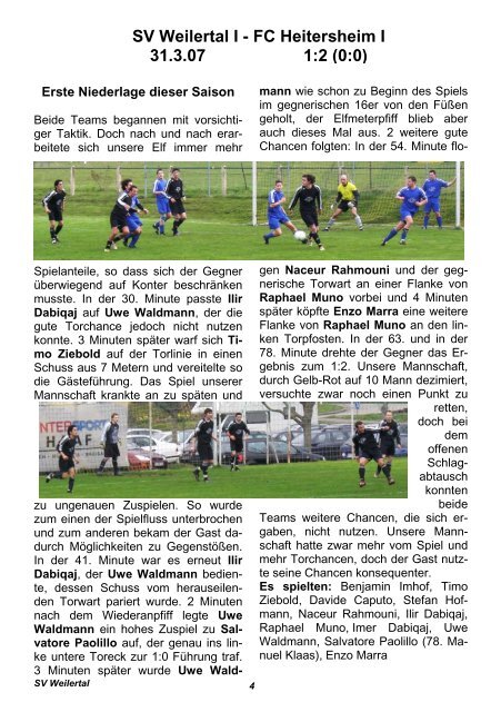 Heft Nr. 8 vom 15.4.07 - SV Weilertal