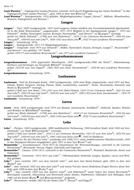 GENEALOGIE-Allgemein Welches Kirchspiel gehört zu welchem Ort?