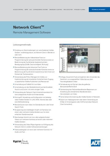Network ClientTM - Tyco EMEA / ADT Worldwide Home Page