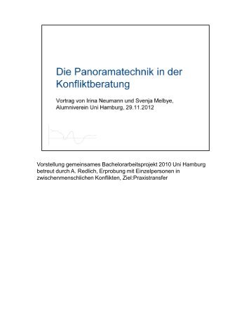 Die Panoramatechnik in der Konfliktberatung - Alumni der ...
