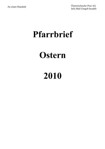 Pfarrbrief Ostern 2010 - Pfarre Taufkirchen/Pram