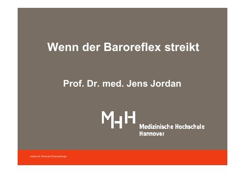 Vortrag Prof. Dr. med. Jens Jordan