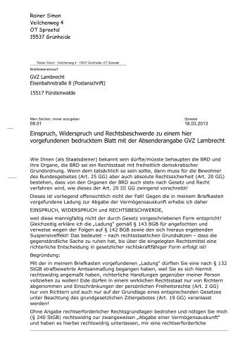 18.03.2013 Schreiben an GVZ Lambrecht - bifd.info