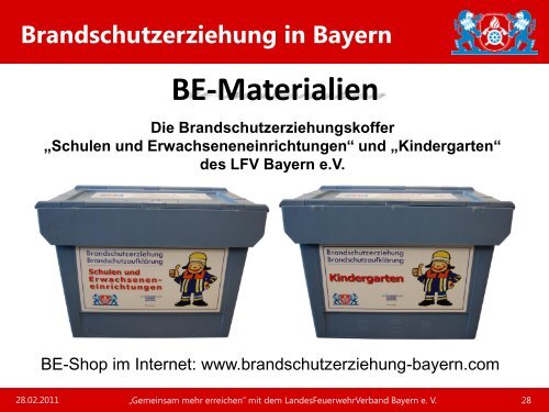 Vortrag Brandschutzerziehung - Landesfeuerwehrverband Bayern