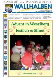 Advent in Weselberg festlich eröffnet - Verbandsgemeinde Wallhalben