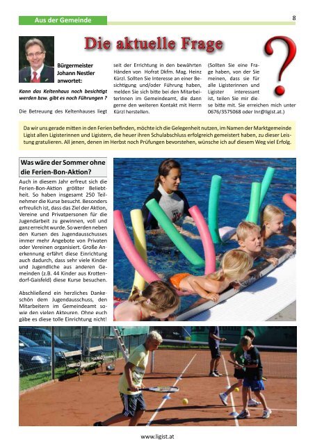 Ligist Nachrichten August 2012