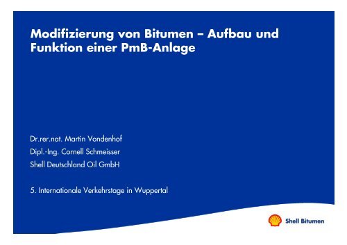 Modifizierung von Bitumen – Aufbau und g Funktion einer PmB ...