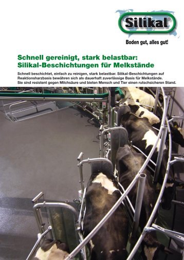 Silikal-Beschichtungen für Melkstände