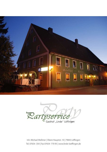 Partyservice - Gasthaus Linde - Löffingen