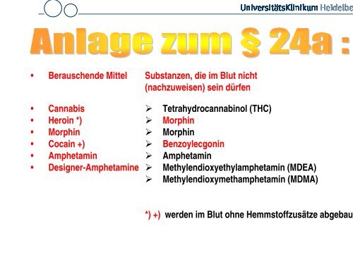 Drogennachweis im Rahmen des § 24a StVG