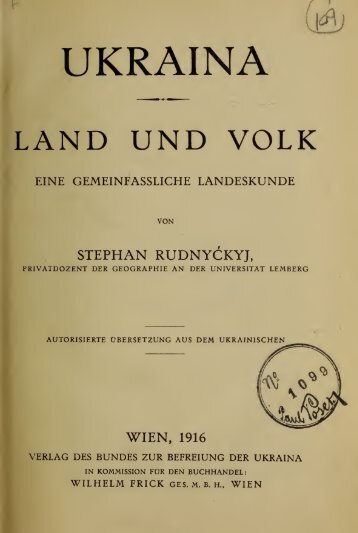 Ukraina, Land und Volk ; eine gemeinfassliche Landeskunde